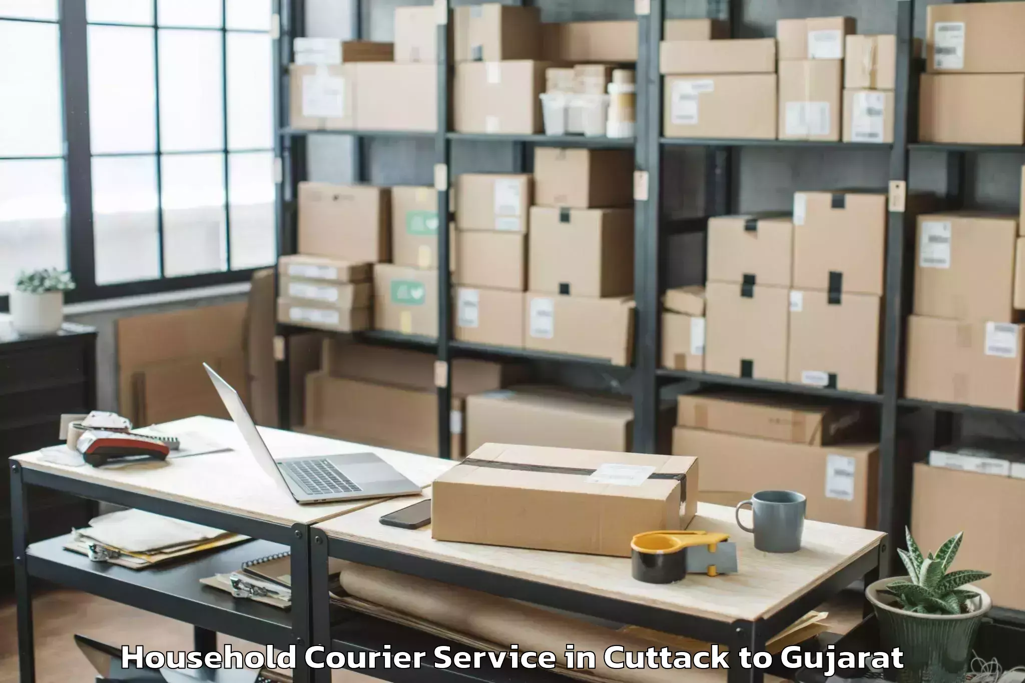 Easy Cuttack to Lodhika Household Courier Booking